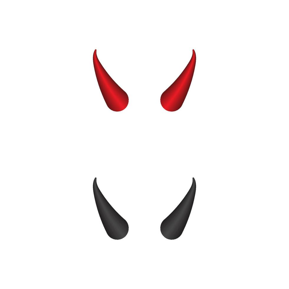 diseño de icono de vector de cuerno de diablo