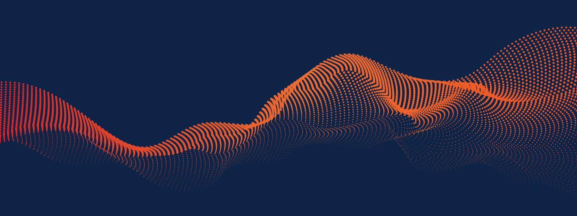 Abstract digital wave of particles flow vector