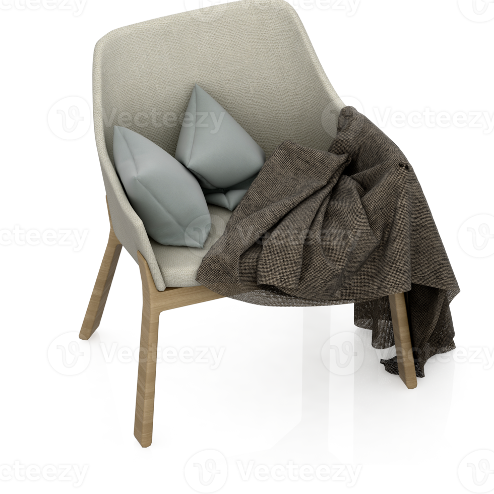 Isometric Chair 3D isolated rendering png