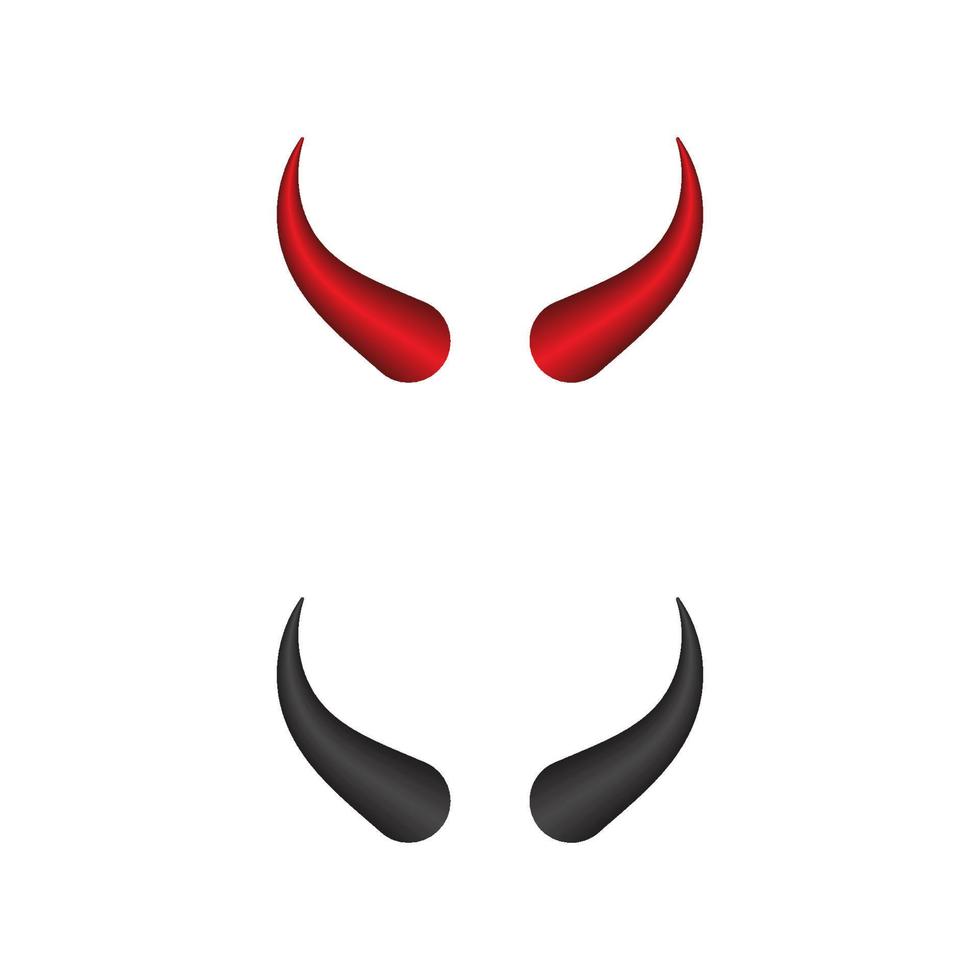 diseño de icono de vector de cuerno de diablo