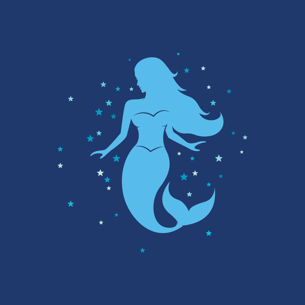 diseño de ilustración de vector de sirena