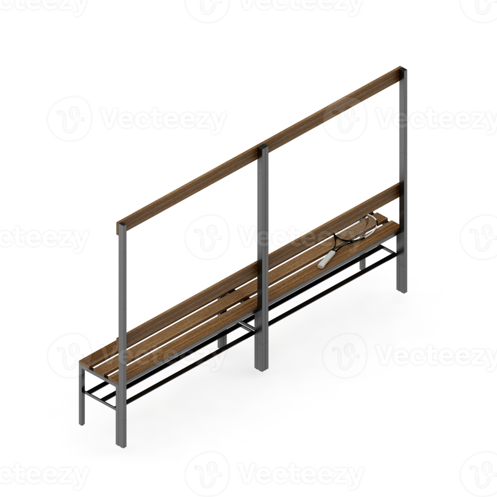 Isometric bench 3D render png