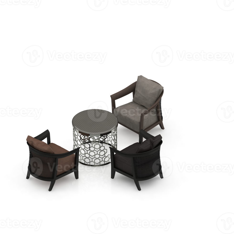 Isometric Armchair Isolated 3D render png