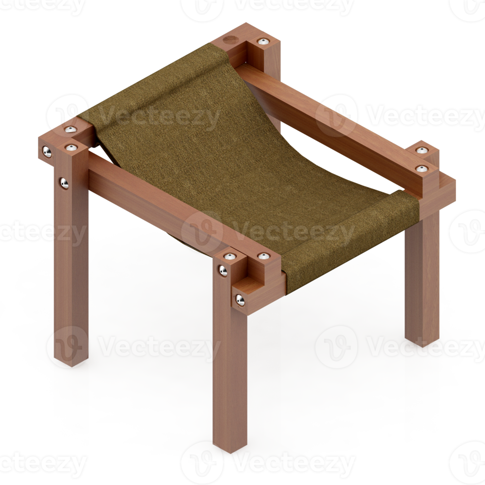Isometric Chair 3D isolated rendering png