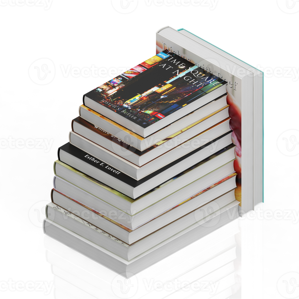 Isometric Books 3D render png