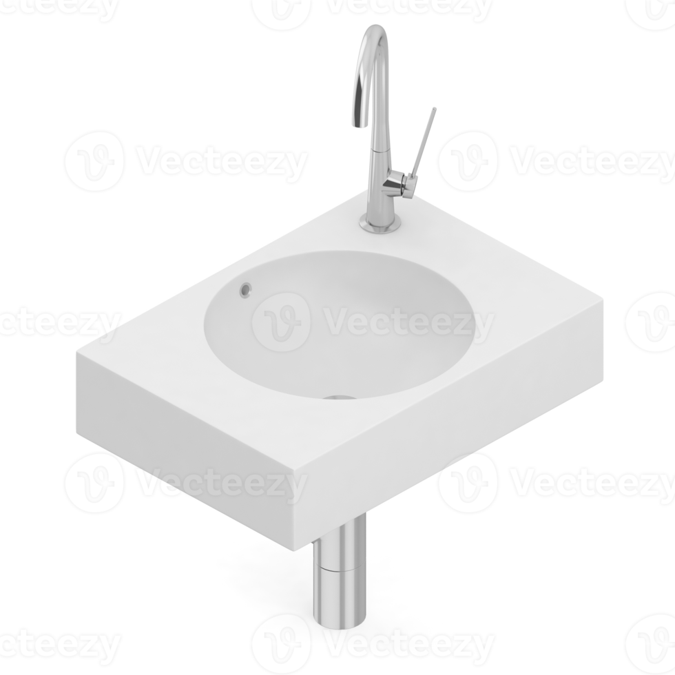 Isometric bathroom items 3D isolated render png