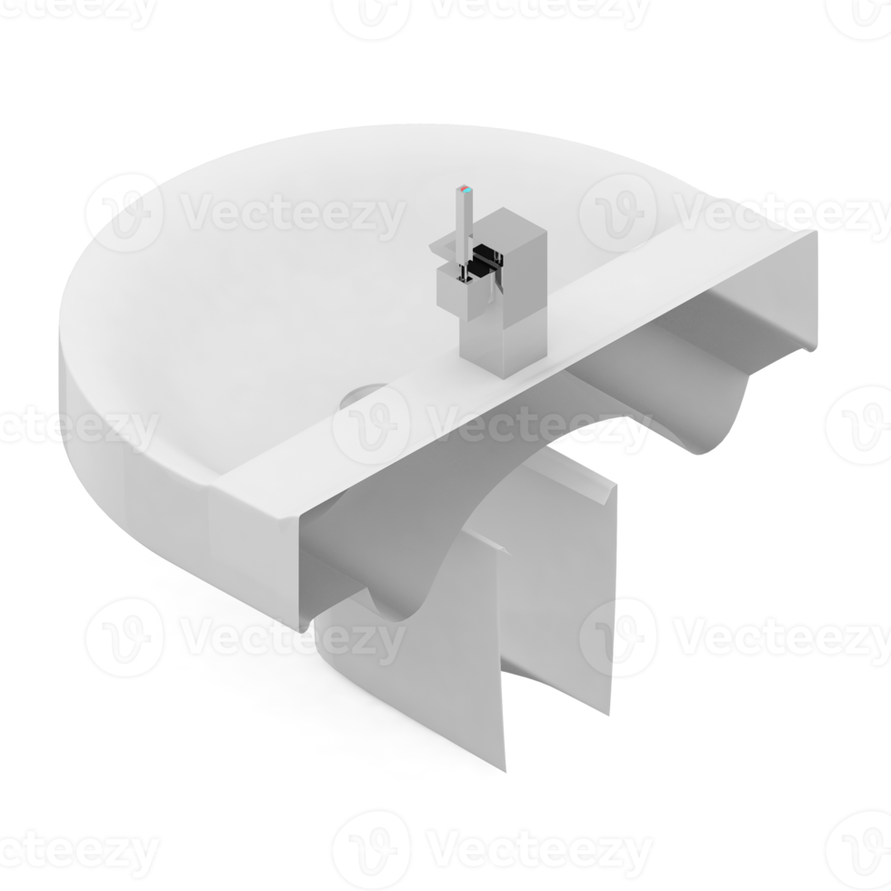 isometrico bagno elementi 3d isolato rendere png