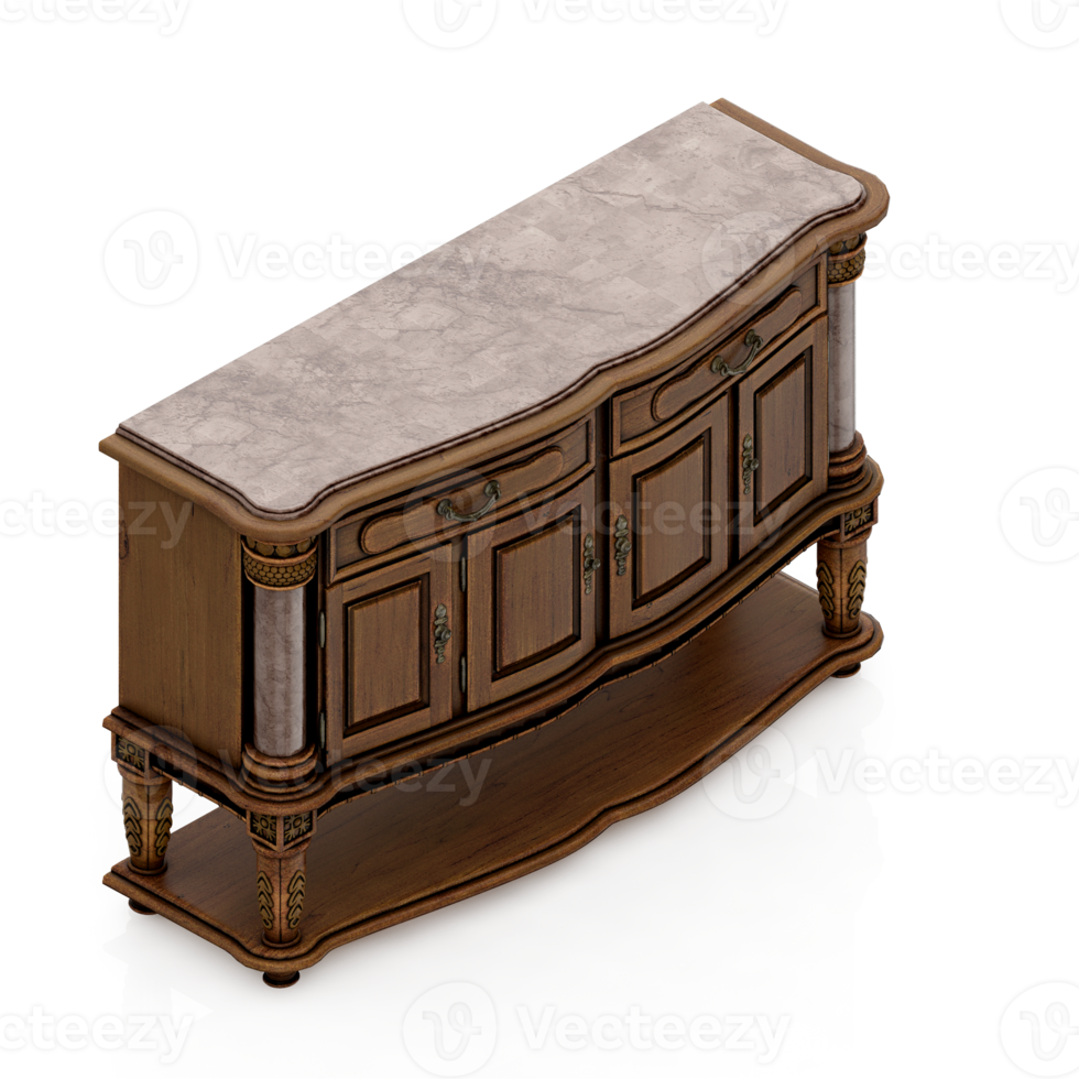 Isometric Cabinet 3D render png