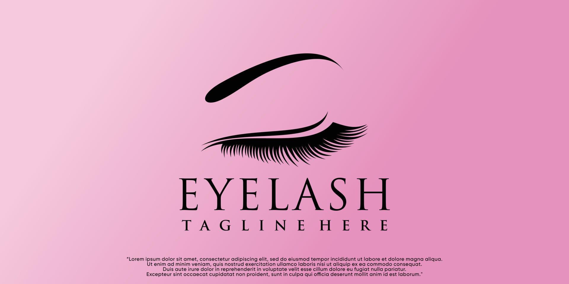 Eye lashes logo design with creative modern concept Premium Vector