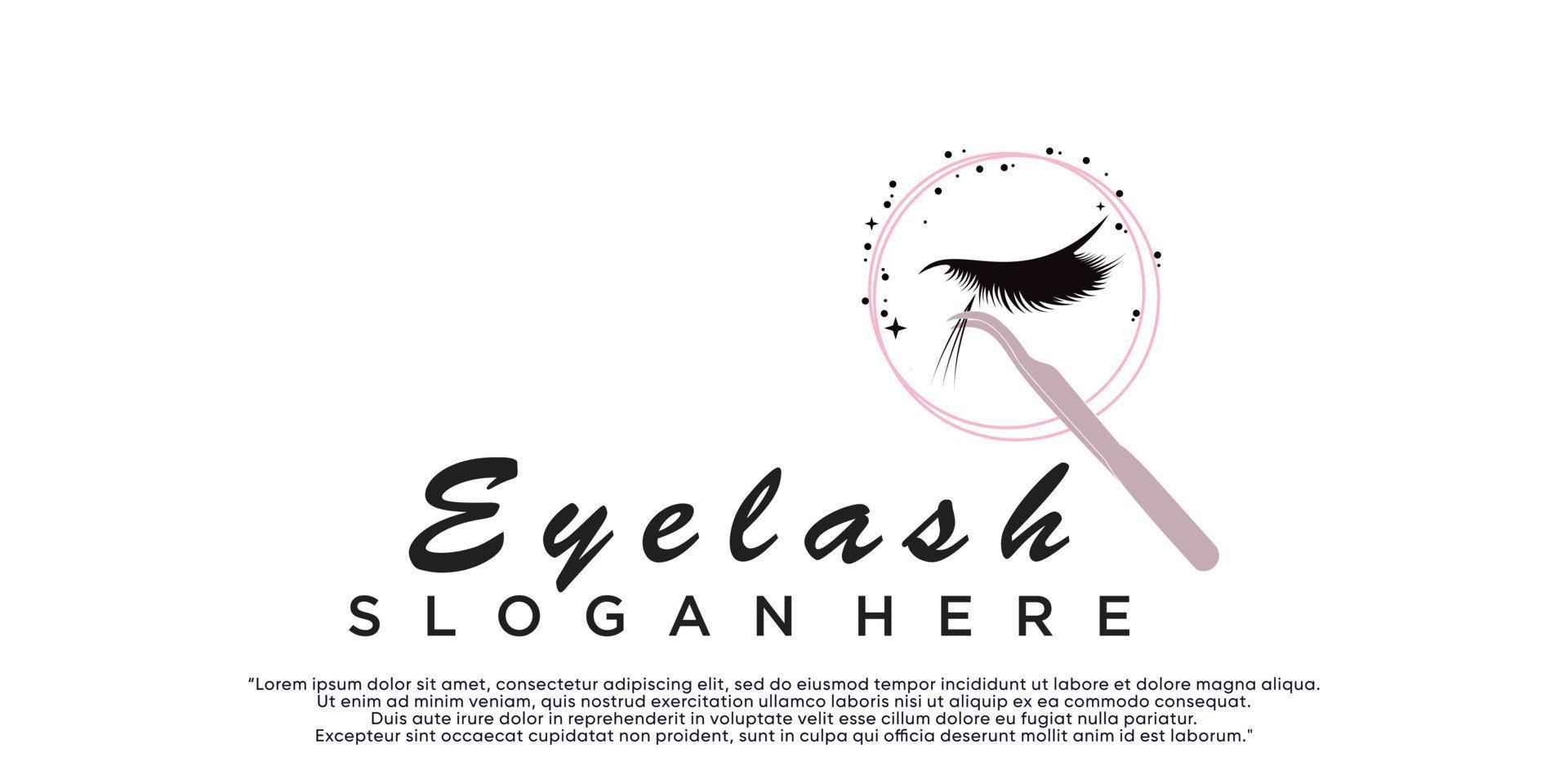 Eye lashes logo design with creative modern concept Premium Vector