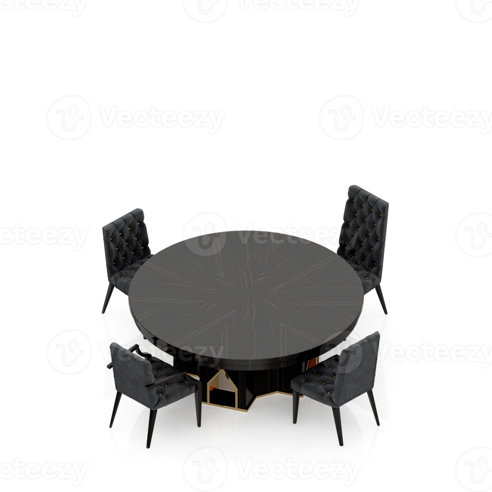 Isometric Table Set 3D render png