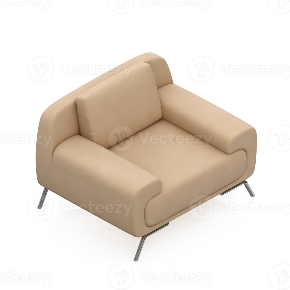 Isometric Armchair Isolated 3D render png