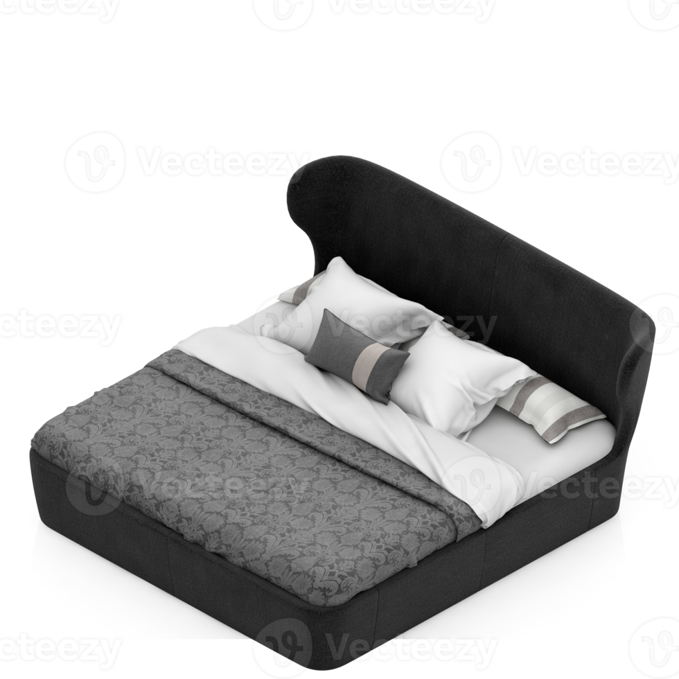Isometric Bedroom 3D render png