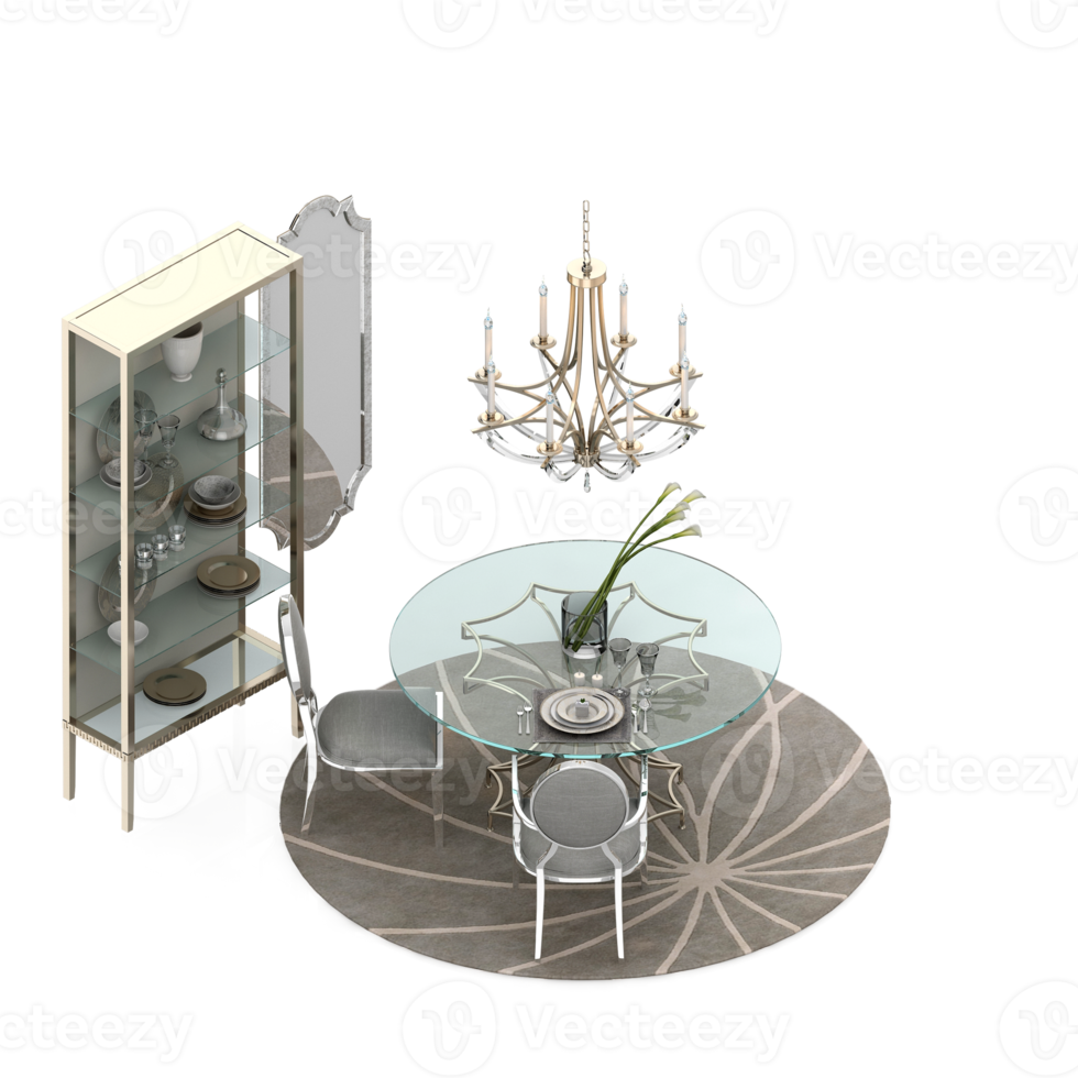 Isometric Table 3D render png