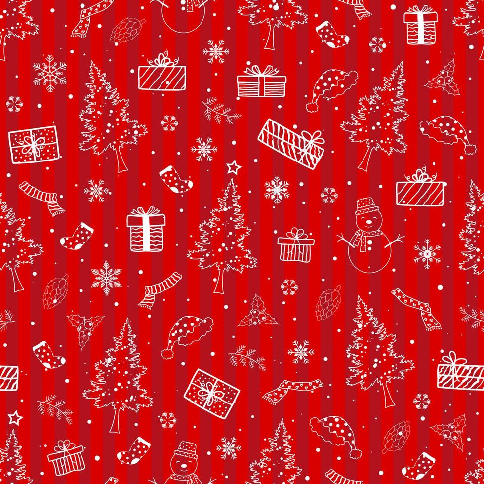 Celebrate theme with seamless pattern for Christmas or new year decorative on  red background vector