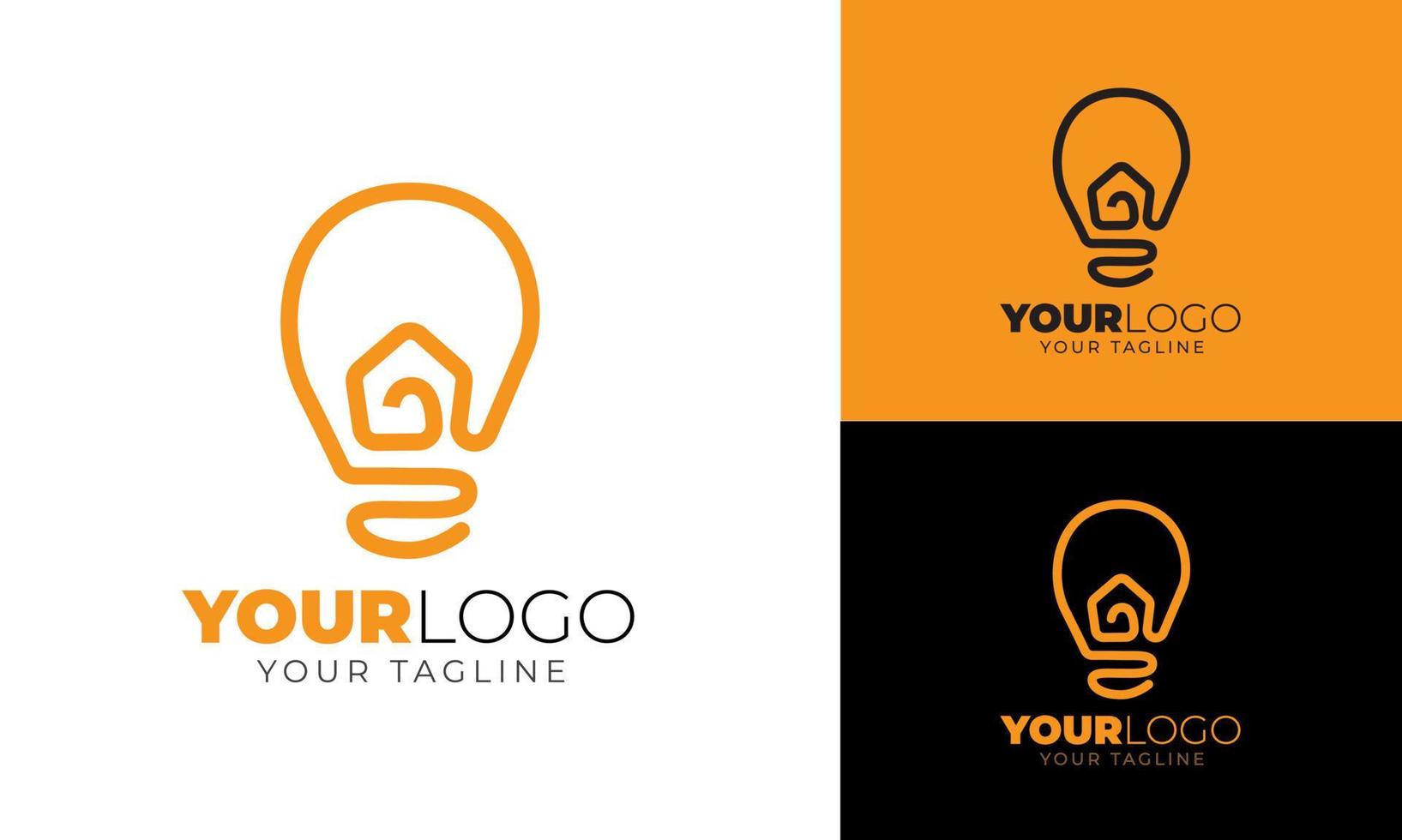 Flat design modern smart idea home logo template vector