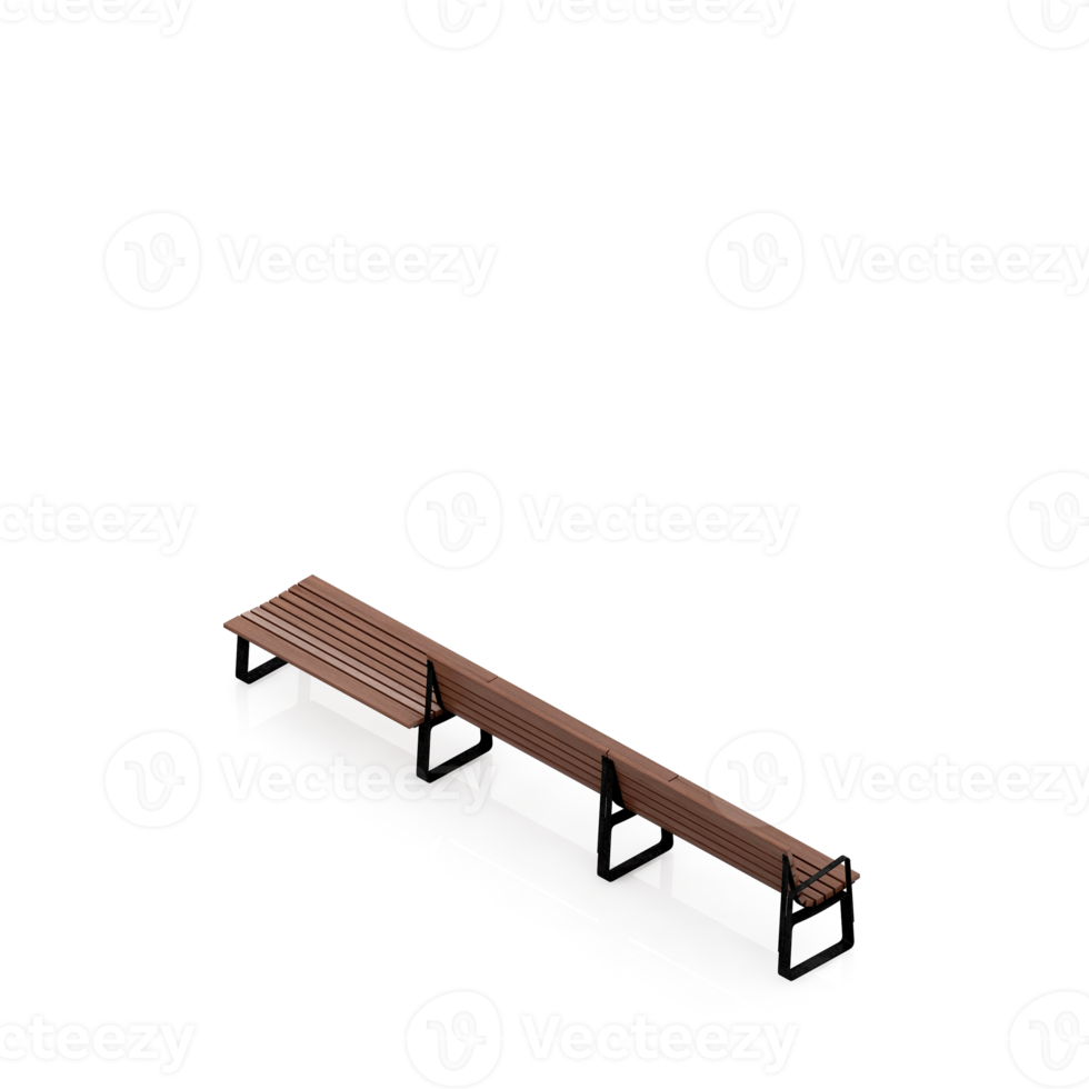 Isometric bench 3D render png