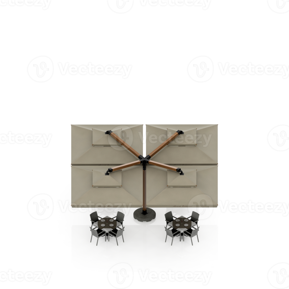 Isometric Table Set 3D render png