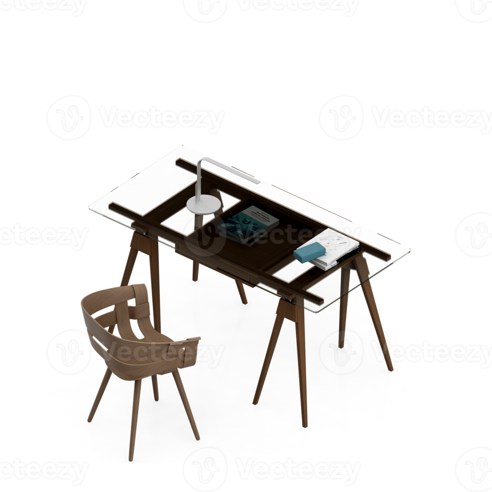 Isometric Table Set 3D render png