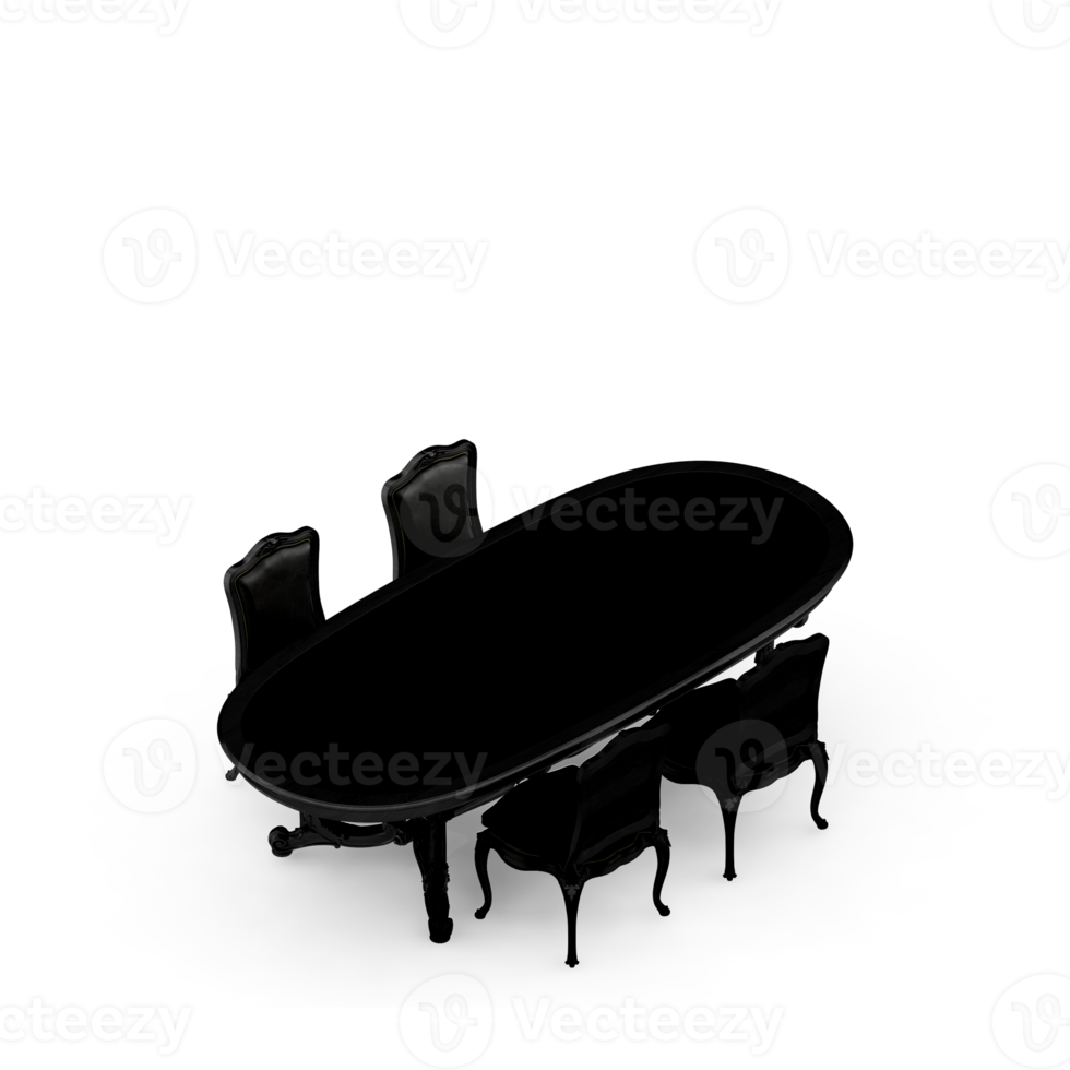 Isometric Table Set 3D render png