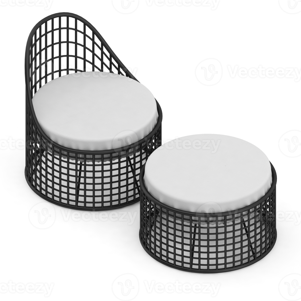 isometrisk stol 3d isolerat tolkning png