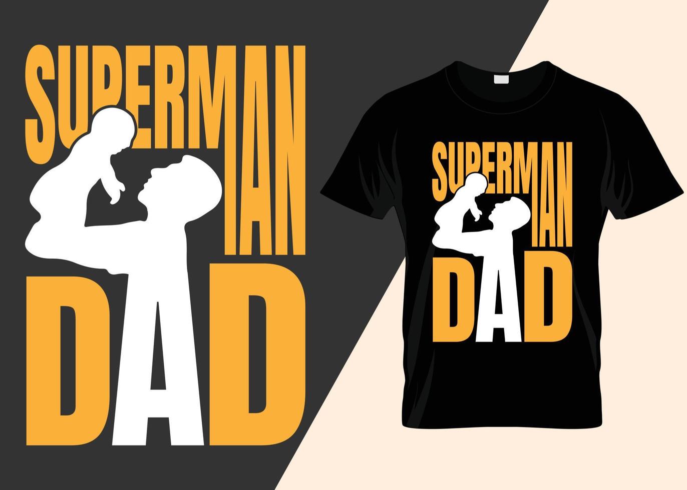 diseño de camiseta de papá superman vector