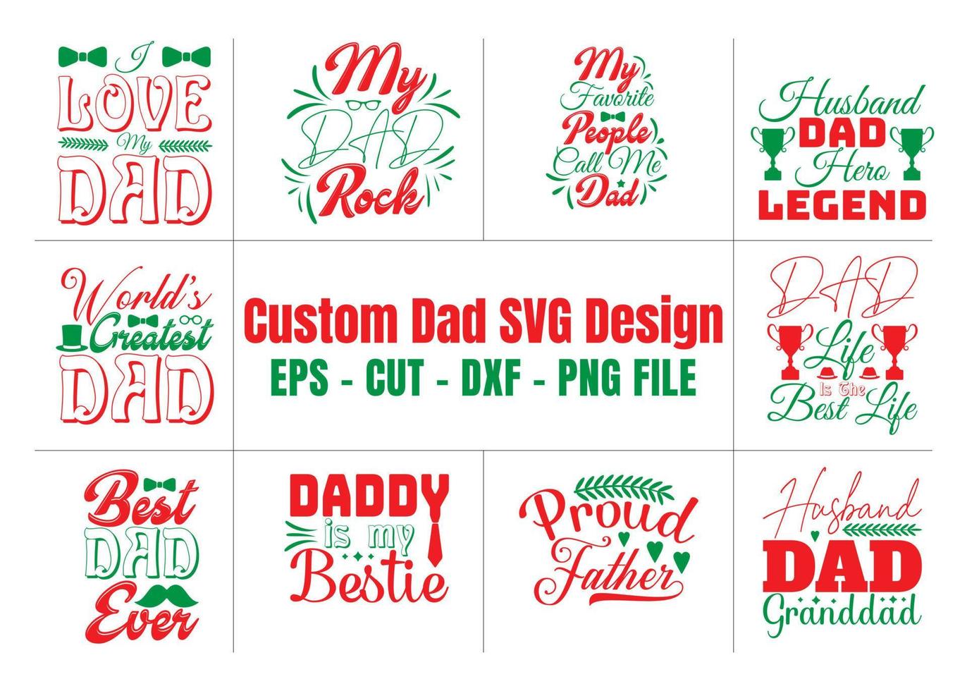 Dad SVG T-shirt Design Bundle vector