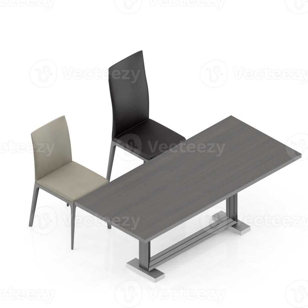Isometric Table Set 3D render png