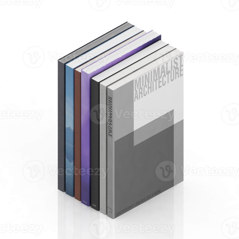 Isometric Books 3D render png