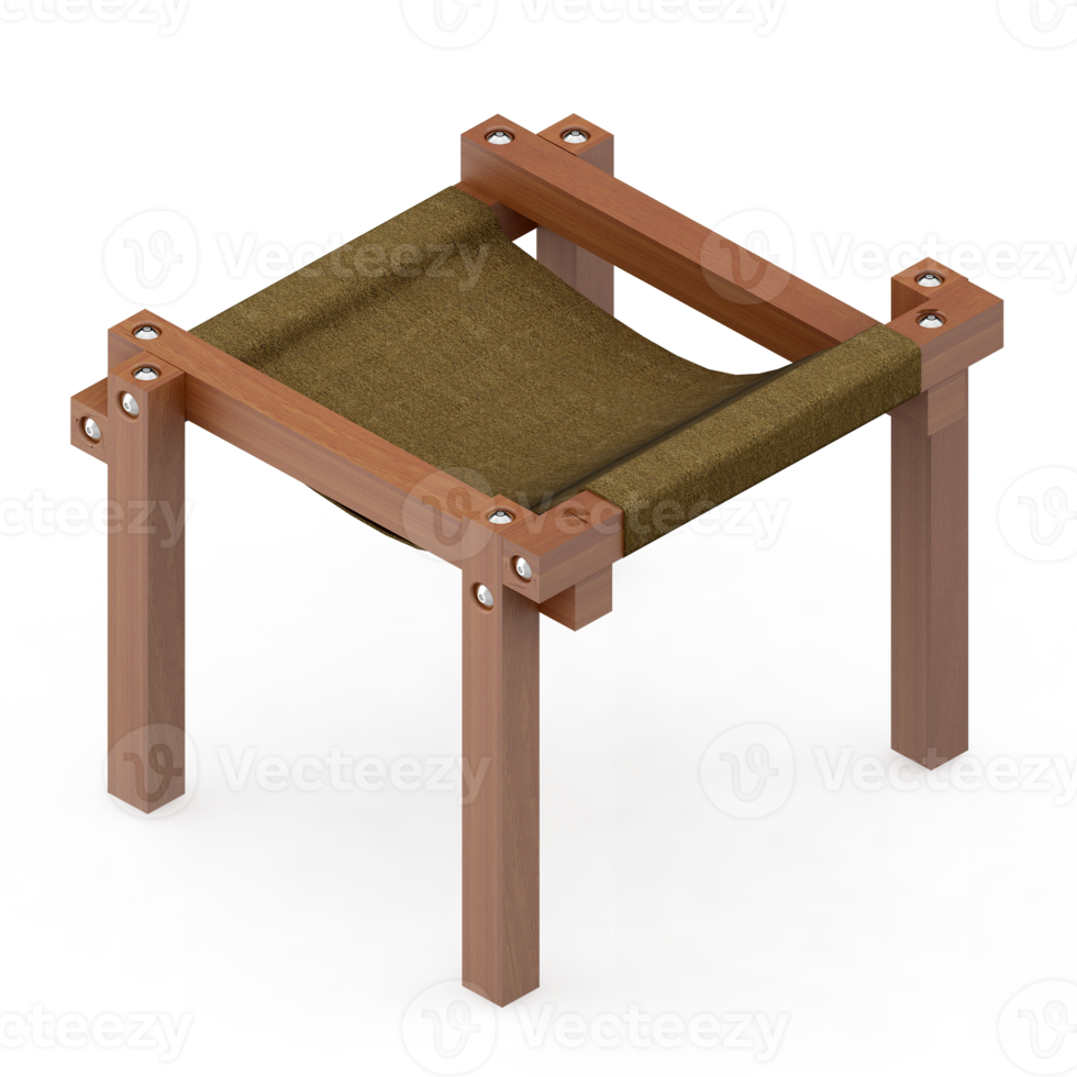 Isometric Chair 3D isolated rendering png