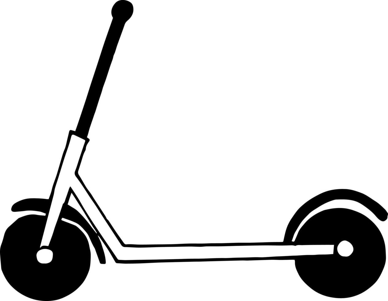icono de scooter. garabato dibujado a mano. vector, escandinavo, minimalismo nórdico transporte monocromático vector