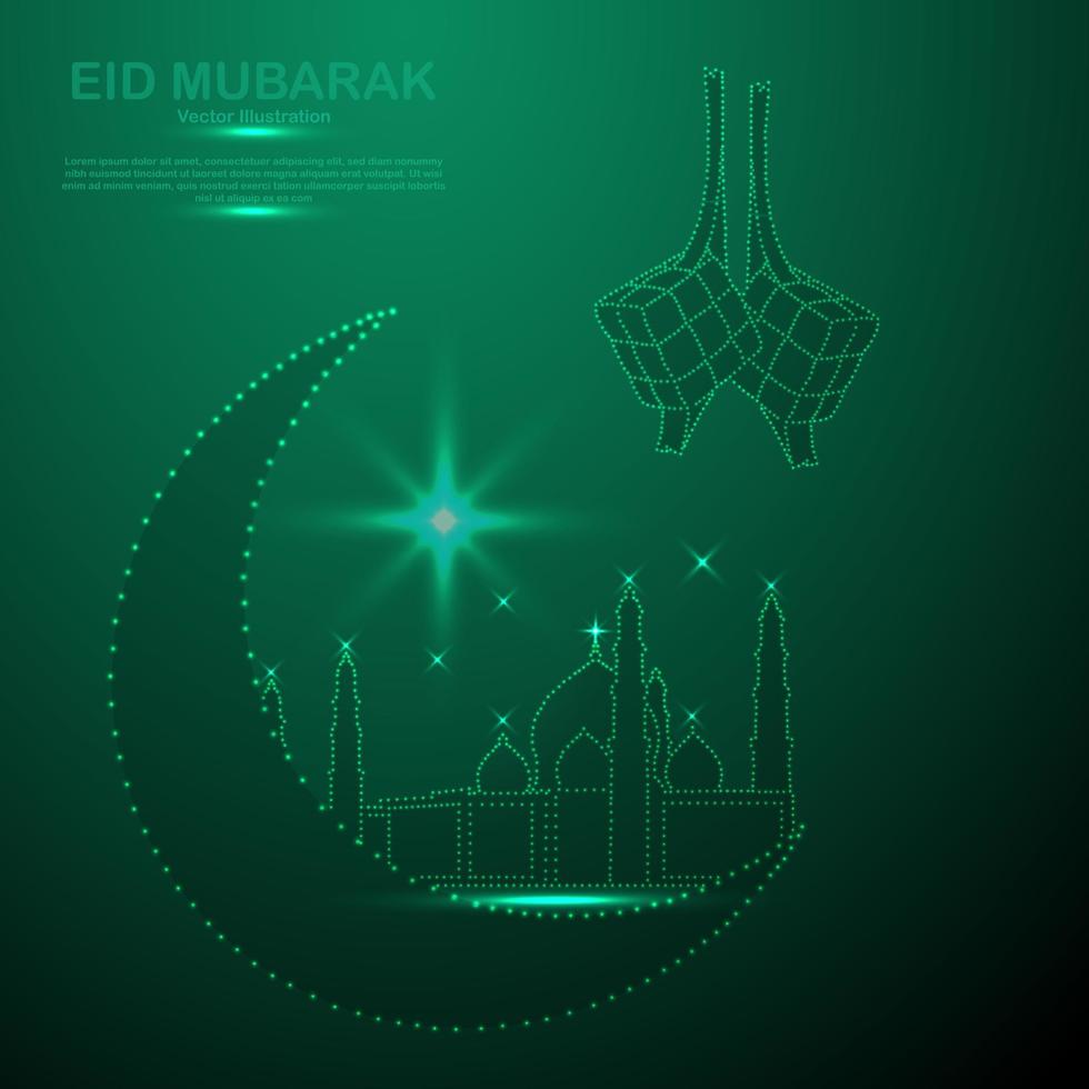 Happy Eid Al-Fitr consists of dots vector