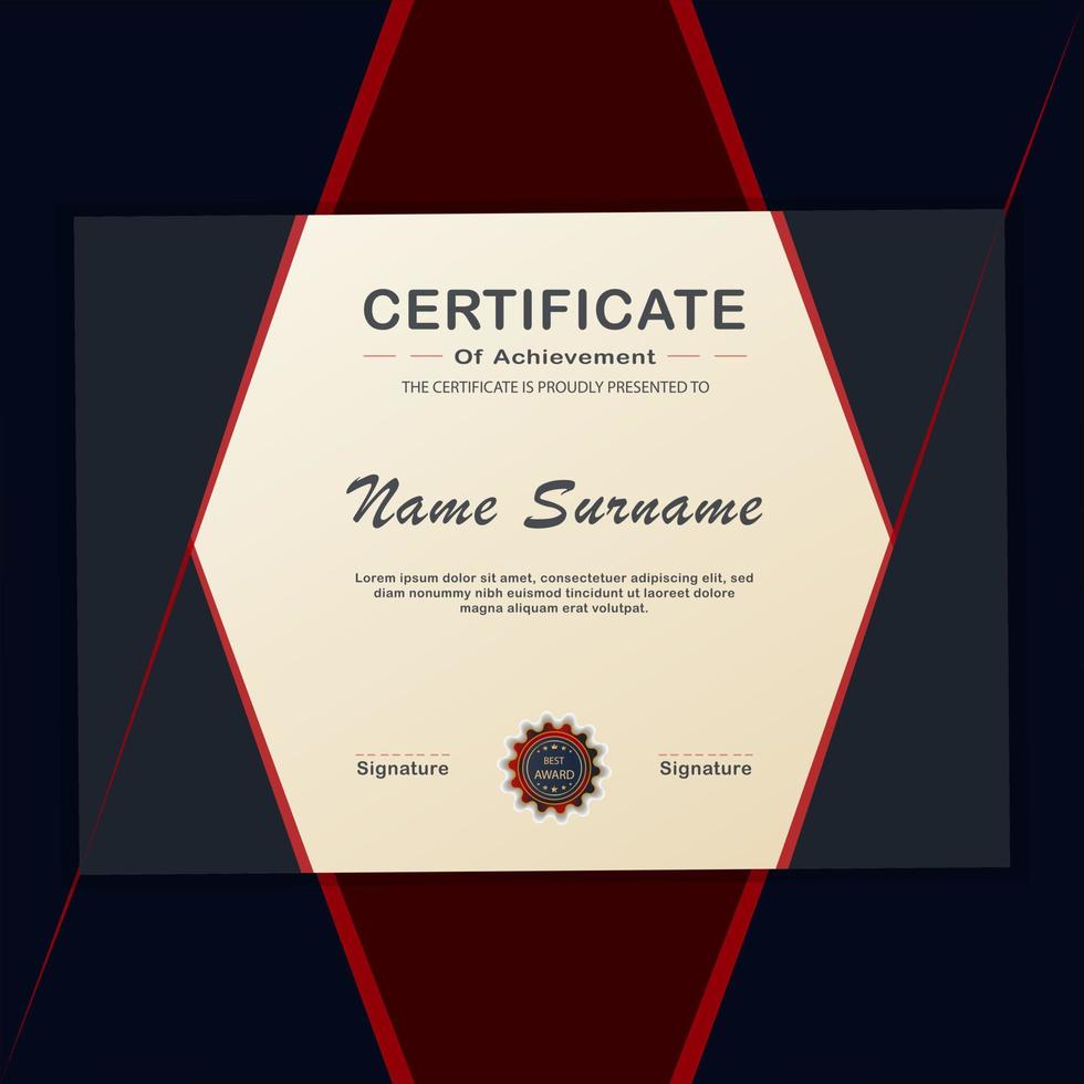 Red and Gray certificate of appreciation design template with luxury and modern style vector