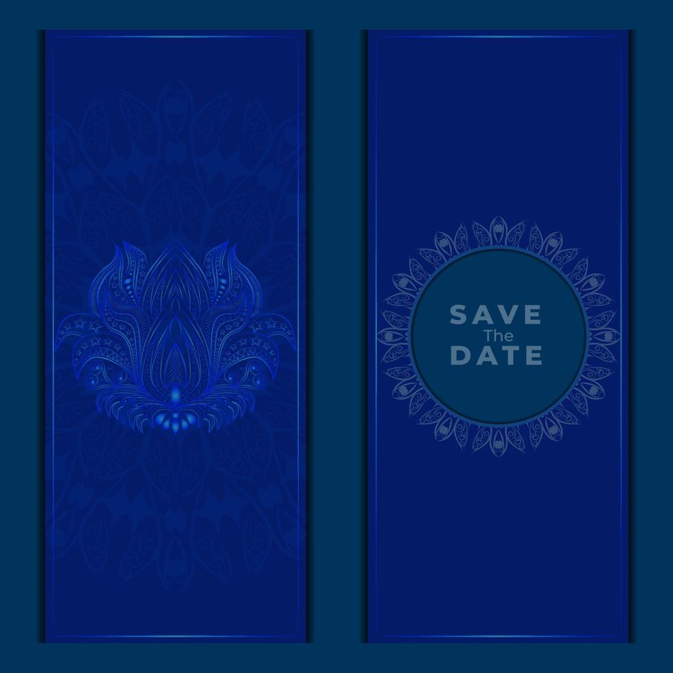 Mandala Greeting Card. template for menu, invitation, poster, banner, card for the celebration. easy to change the colors vector