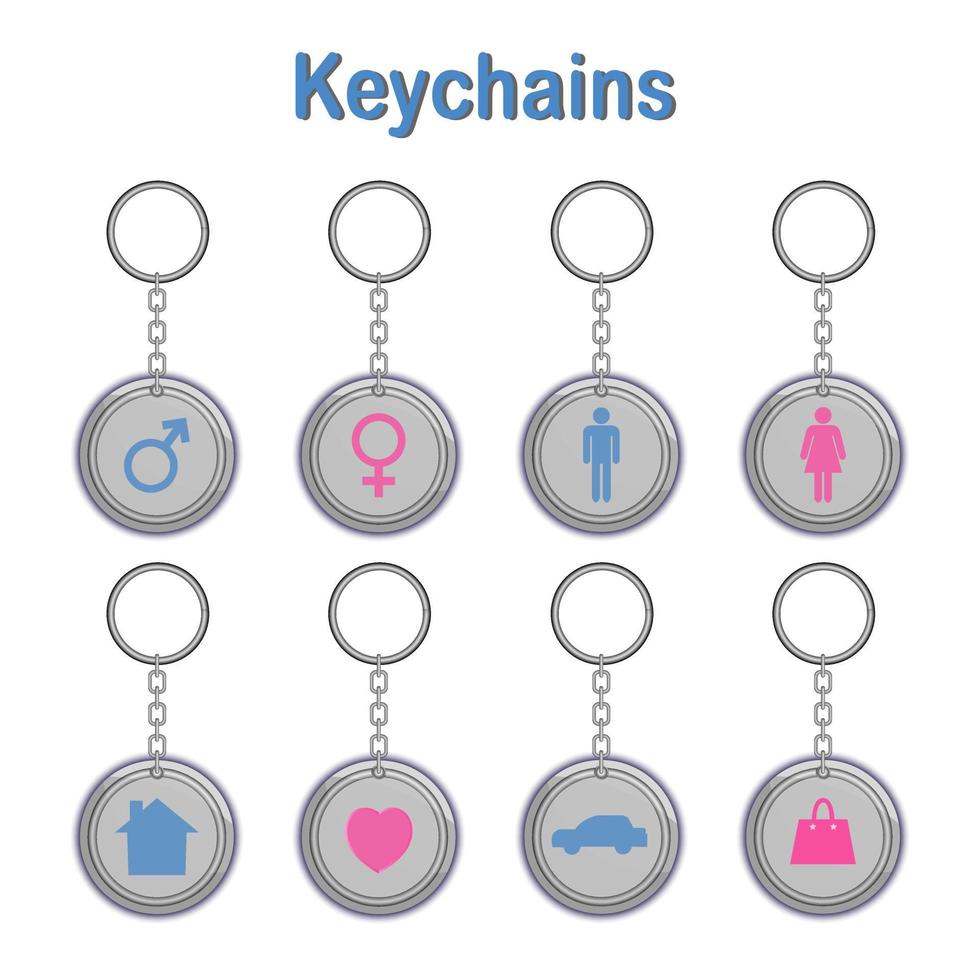 Men's Women's Metal Key Chain vector