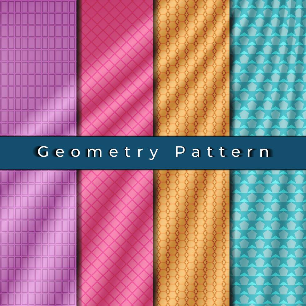 conjunto de diseño de patrón de geometría colorida. perfecto para fondos y diseños de papel tapiz. vector