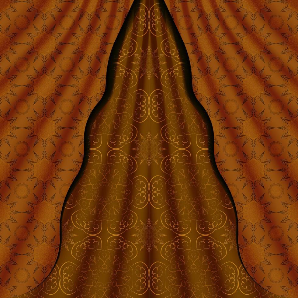 Mandala Pattern Design Set with Green Gold Combination. vector