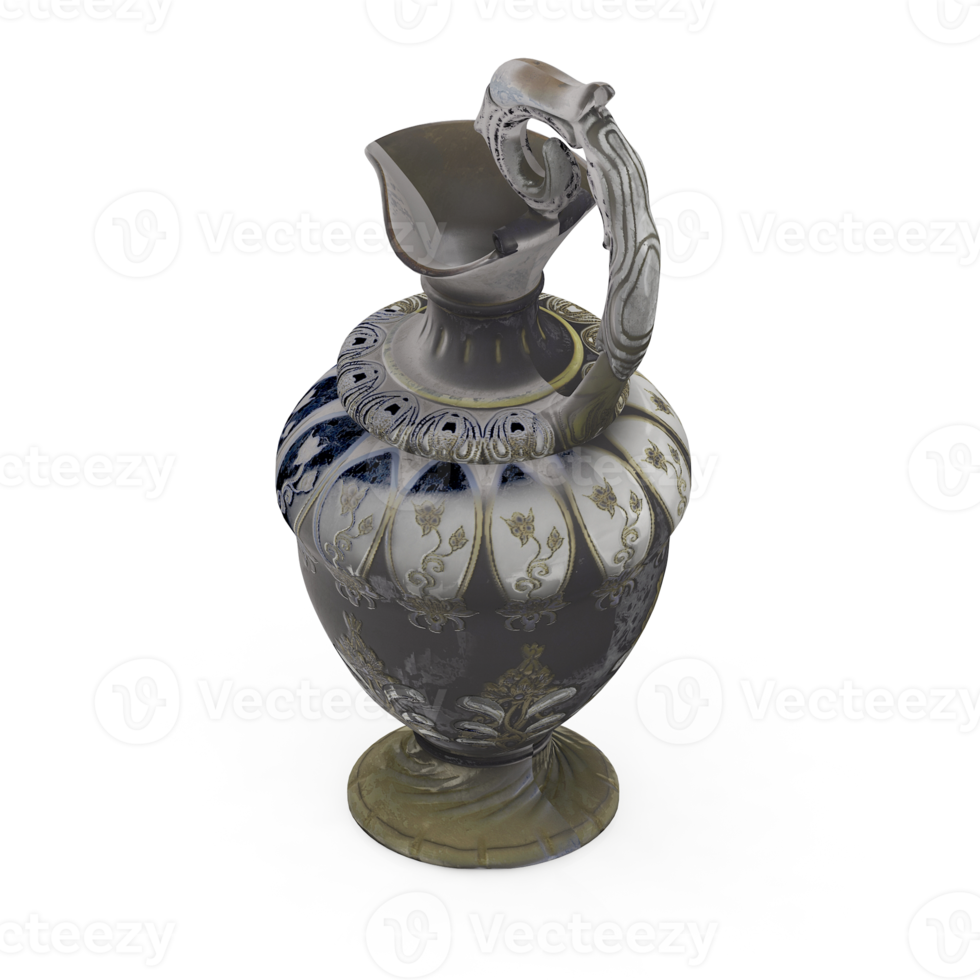 isometrische Vasen 3D-Rendering png