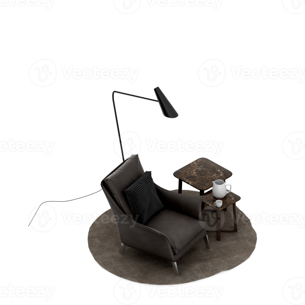 Isometric Armchair Isolated 3D render png