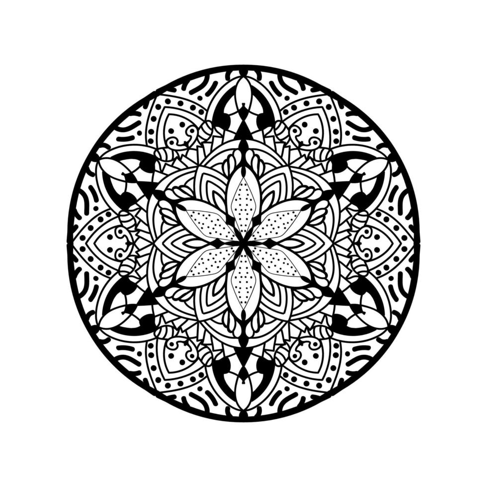 Black and white Simple Mandala flower for coloring book. 14173368