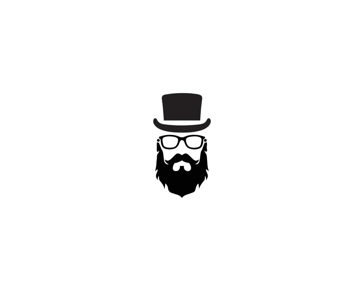 hombre fresco con bigote de barba y gafas de sol logo diseño vector símbolo ilustración.