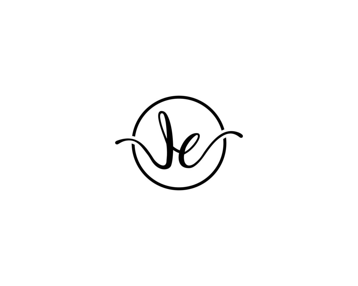Letter JE Logo Minimal Handwriting Circle Design Concept Vector Format.