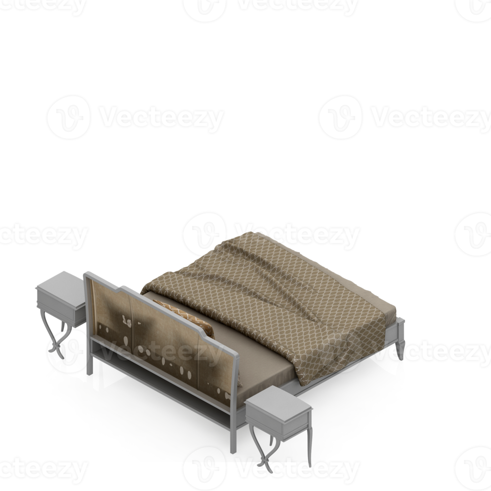 renderização 3d de quarto isométrico png