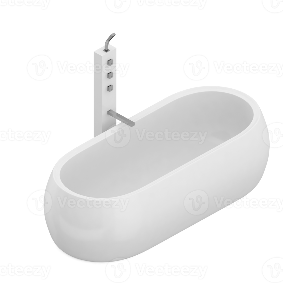 isometrische badezimmerartikel 3d isoliert rendern png