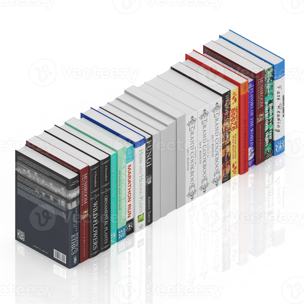 Isometric Books 3D render png