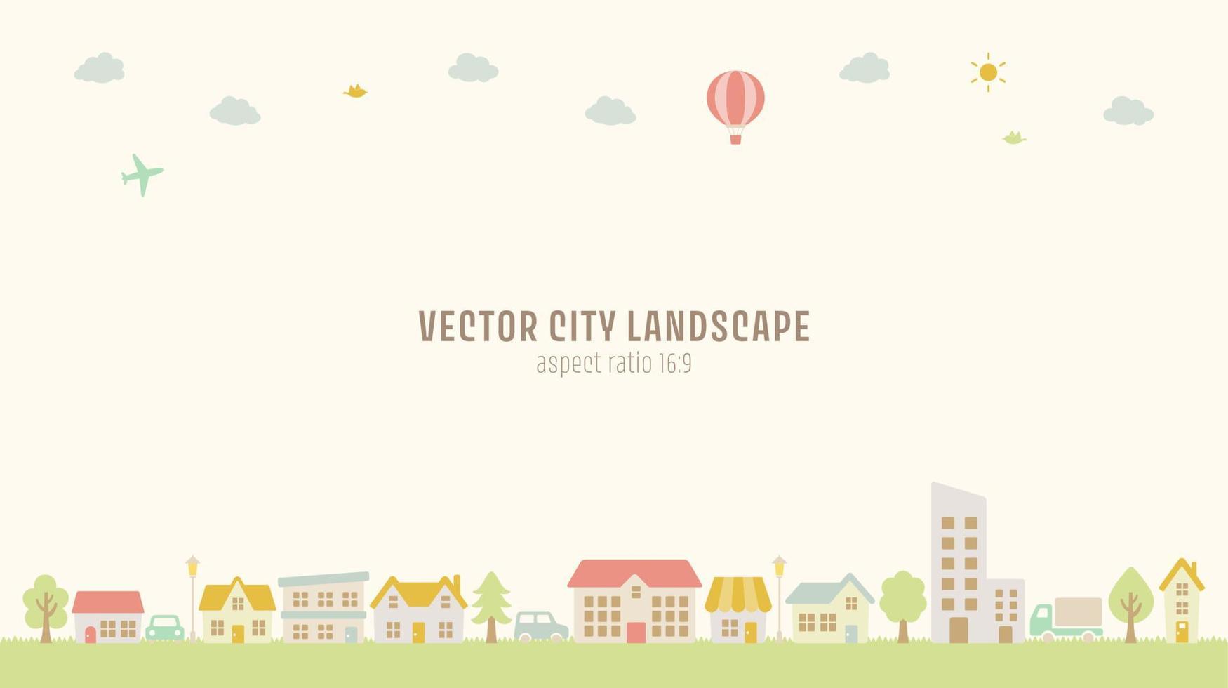 Vector townscape illustration for background