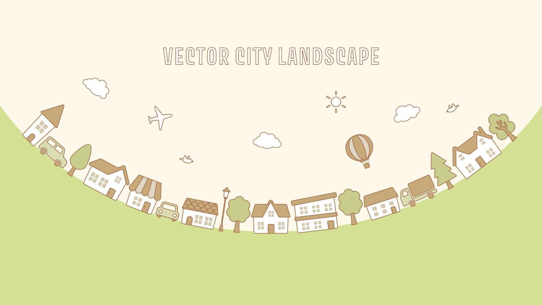 Vector townscape illustration for background