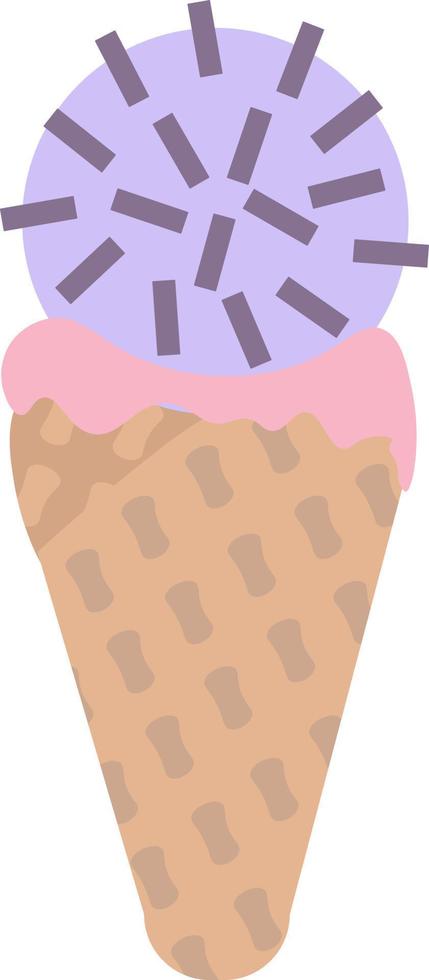 Ice cream in bright cartoon style. Ice cream vector in nice colors isolated on white background.