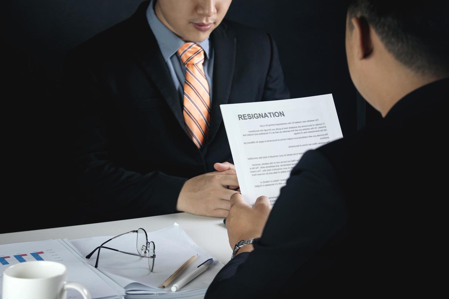 employer, management Interview for a job to hire someone to work for a company. HR check resume. candidate details, recruitment concepts, personnel management recruiting, and job interviews. photo