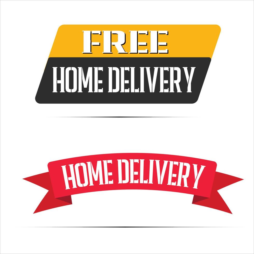 Free home delivery  label design vector